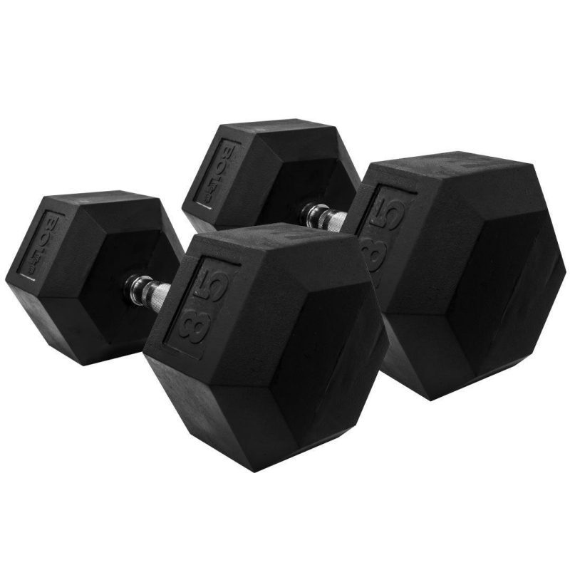 LONESTAR RUBBER HEX DUMBBELL (PAIR AND SETS) - Bolt Fitness Supply